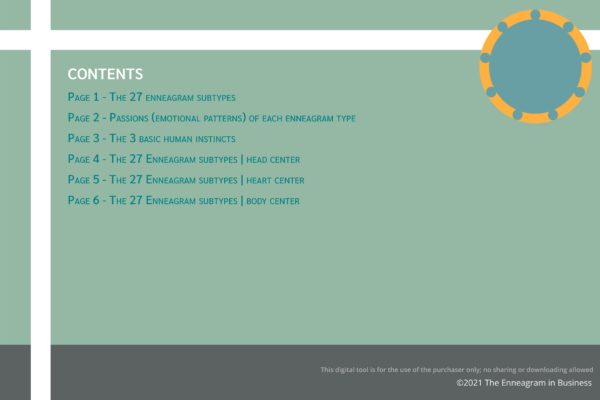 The 27 Enneagram subtypes: virtual tool